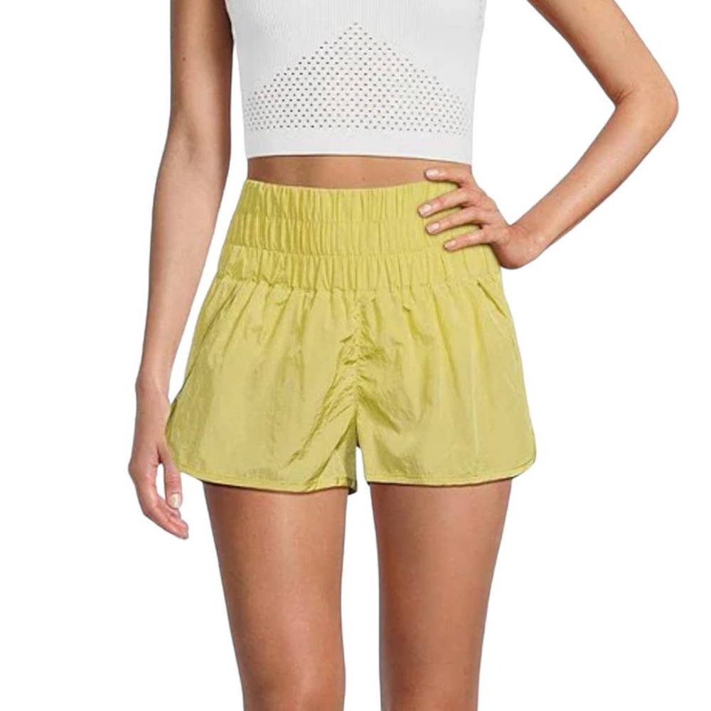 Free People Lightweight Yellow Athletic Shorts